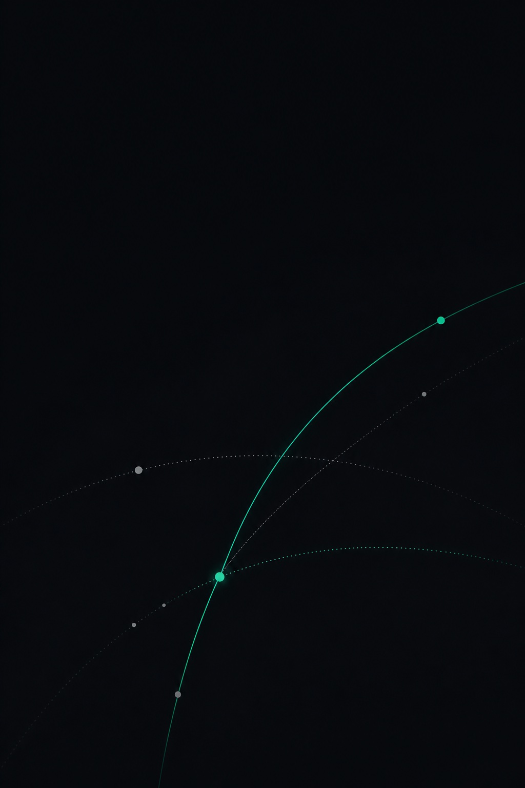 Emerald risk trajectories converging around a detected change.